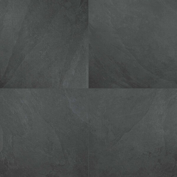 Legions Midnight Montage Black 24 X 24 Matte Porcelain Floor And Wall Tile, 4PK